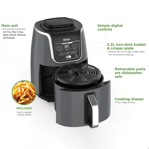 سرخ کن بدون روغن نینجا مدل AF160 - تصویر 5